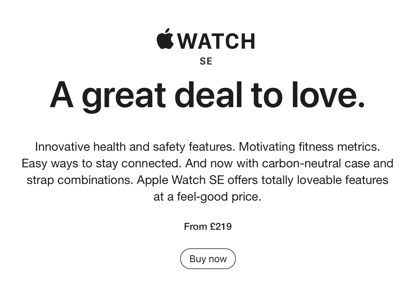 Apple Watch SE. A great deal to love.