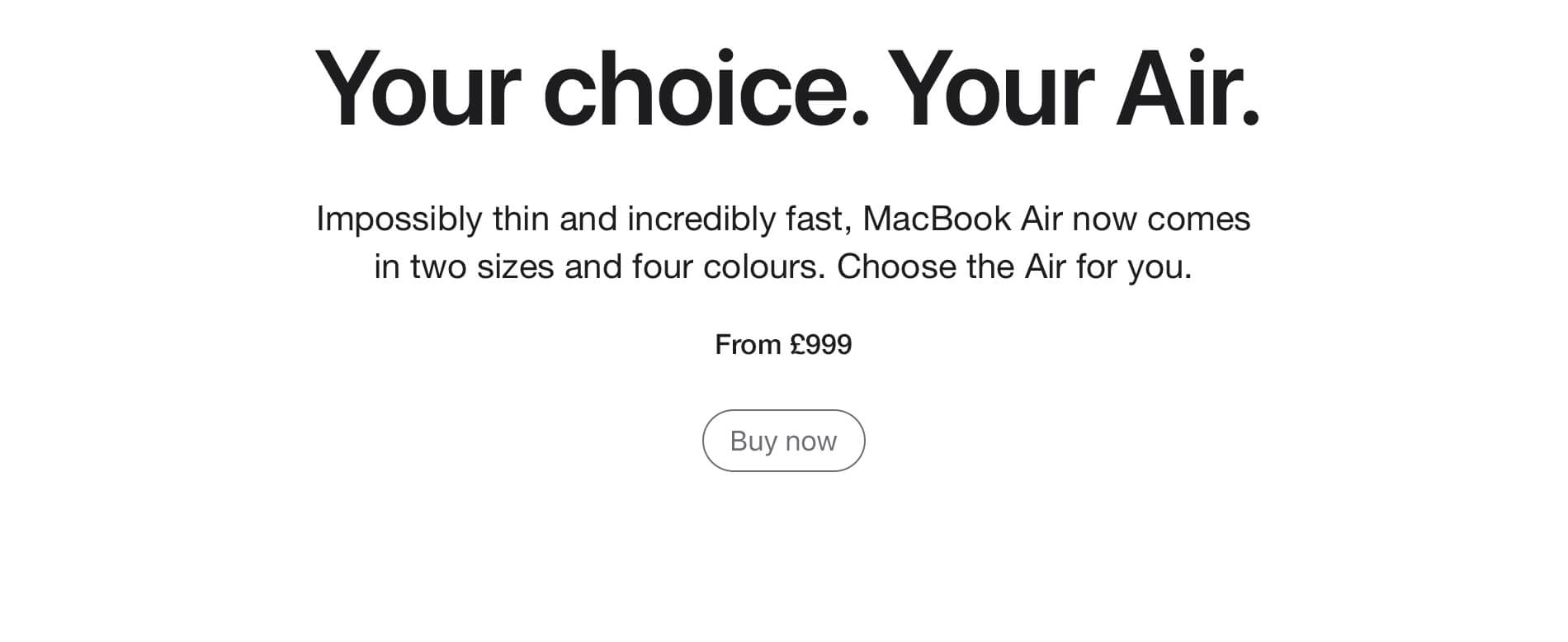 Your choice. Your Air