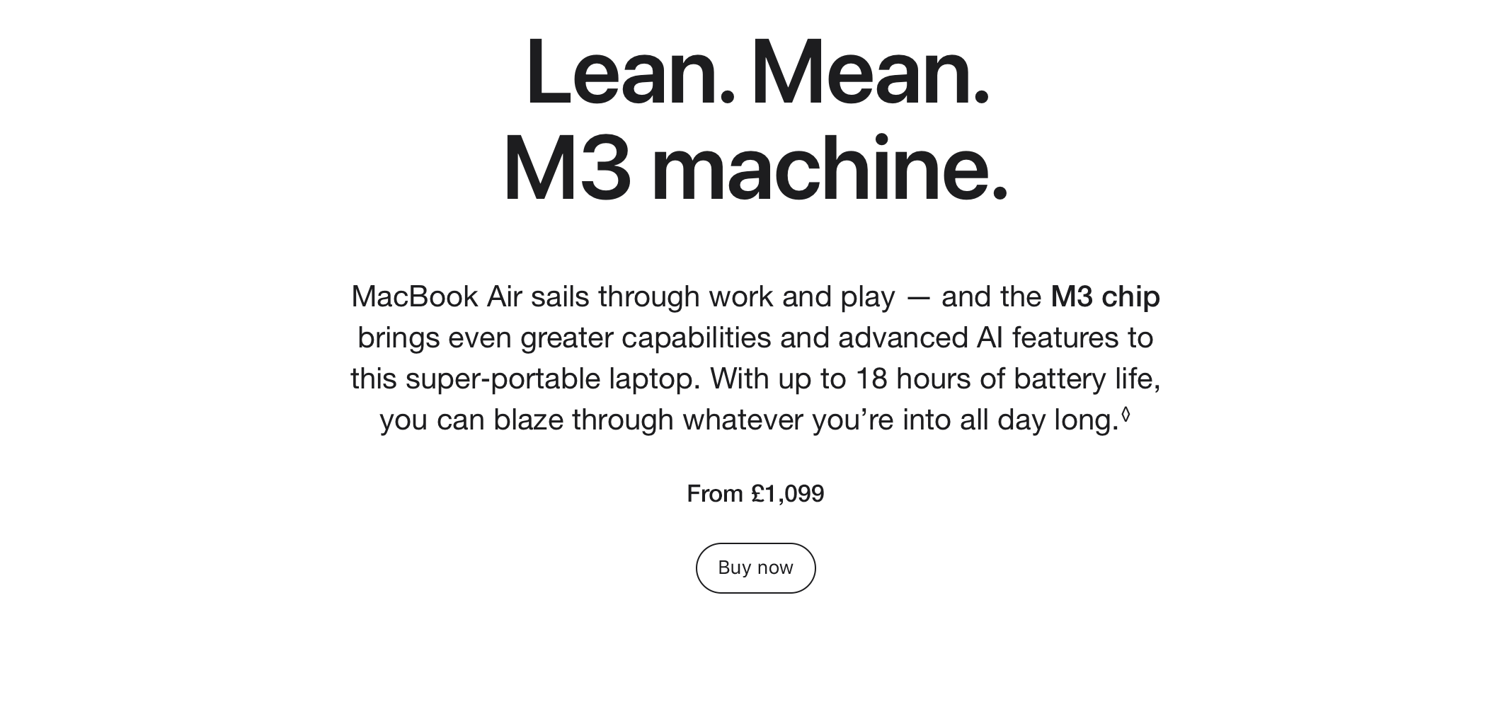 Lean. Mean. M3 Machine.