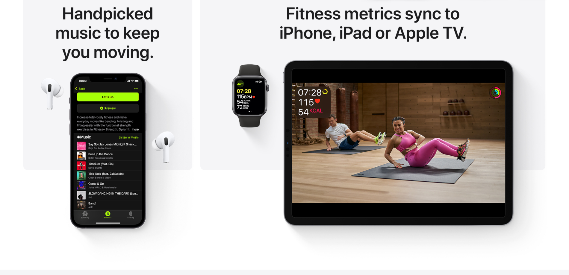A fitness experience for everyone. Powered by Apple Watch.