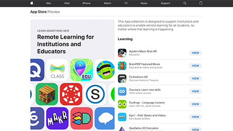 Remote learning apps